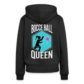 Bocce Ball Queen - Women’s Premium Organic Hoodie - black - Back - Julia (174cm)