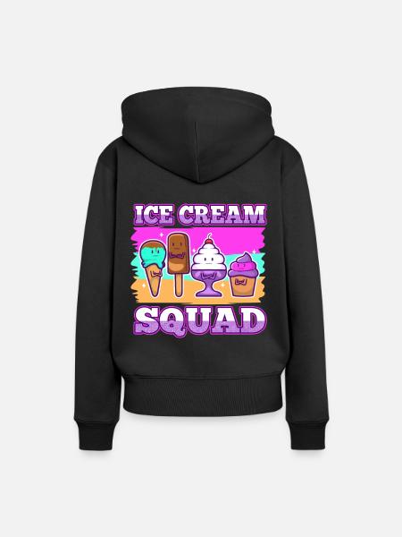 Ice cream squad - Frauen Premium Bio Hoodie - Schwarz