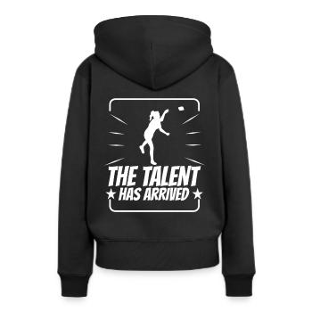 The Talent has arrived cornhole - Women’s Premium Organic Hoodie - black - Back - Julia (174cm)