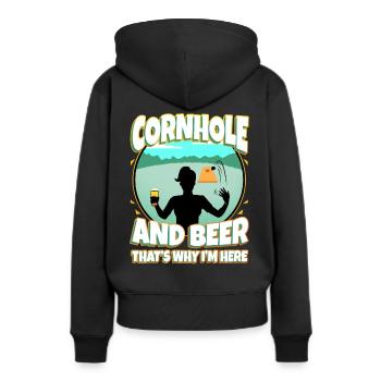 Cornhole and beer that's why im here - Women’s Premium Organic Hoodie - black - Back - Julia (174cm)