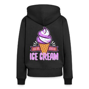 Lèche-moi jusqu’à ce que la glace - Sweat à capuche Premium bio Femme - noir - Dos - Julia (174cm)