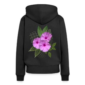 Fleurs - Bouquet - Fleurs - Flore - Sweat à capuche Premium bio Femme - noir - Dos - Julia (174cm)