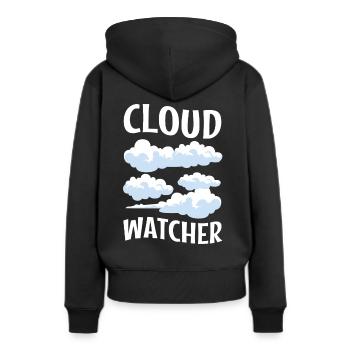 Cloud Watcher - Frauen Premium Bio Hoodie - Schwarz - Hinten - Julia (174cm)