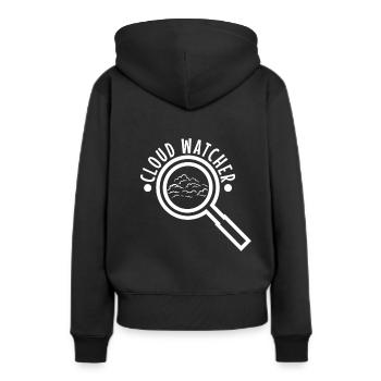 Cloud Watcher - Frauen Premium Bio Hoodie - Schwarz - Hinten - Julia (174cm)