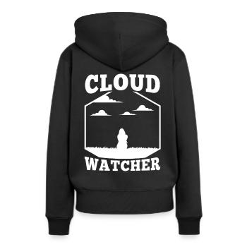 Cloud Watcher - Frauen Premium Bio Hoodie - Schwarz - Hinten - Julia (174cm)