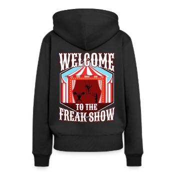 Bienvenue au freak show - Sweat à capuche Premium bio Femme - noir - Dos - Julia (174cm)
