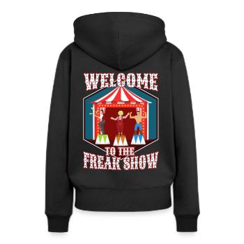 Bienvenue au freak show - Sweat à capuche Premium bio Femme - noir - Dos - Julia (174cm)