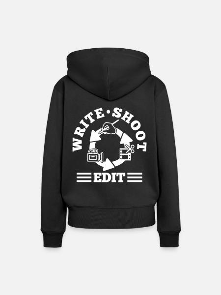 Write Shoot Edit Repeat - Frauen Premium Bio Hoodie - Schwarz