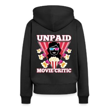 Unpaid movie critic - Women’s Premium Organic Hoodie - black - Back - Julia (174cm)