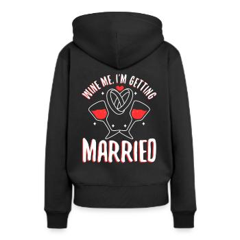 Je me marie - Sweat à capuche Premium bio Femme - noir - Dos - Julia (174cm)