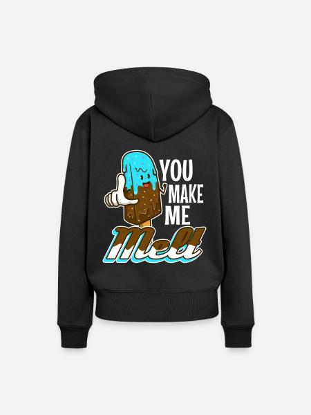 You make me melt, Eiscreme - Frauen Premium Bio Hoodie - Schwarz