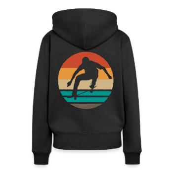 Skateboard Skateboard Skateboard - Frauen Premium Bio Hoodie - Schwarz - Hinten - Julia (174cm)