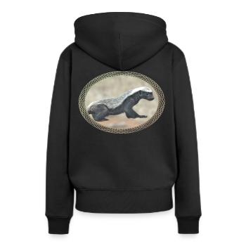 Blaireau à miel - Ratel - Arder - Faune en Afrique - Sweat à capuche Premium bio Femme - noir - Dos - Julia (174cm)