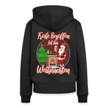 Frohe besoffen ich bin Weihnachten - Frauen Premium Bio Hoodie - Schwarz - Hinten - Julia (174cm)