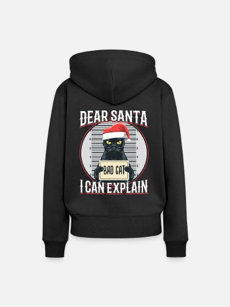 Dear santa i can explain - Frauen Premium Bio Hoodie - Schwarz