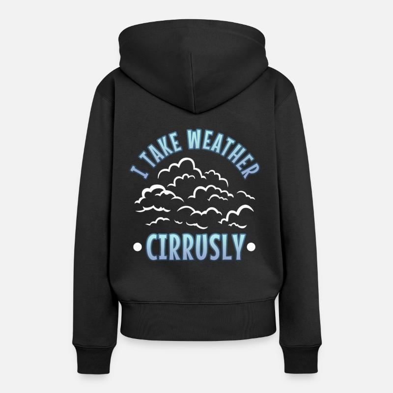 Je prends le temps de cirrusly - Sweat à capuche Premium bio Femme - noir