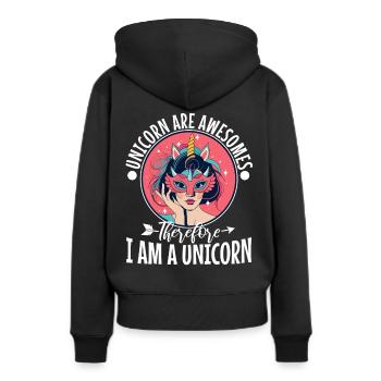 Les licornes sont géniales, donc je suis une licorne - Sweat à capuche Premium bio Femme - noir - Dos - Julia (174cm)