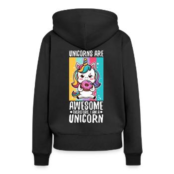 100 jours magiques d'école - Sweat à capuche Premium bio Femme - noir - Dos - Julia (174cm)