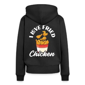 J’adore le poulet frit - Sweat à capuche Premium bio Femme - noir - Dos - Julia (174cm)