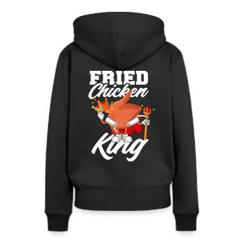 Roi du poulet frit - Sweat à capuche Premium bio Femme - noir - Dos - Julia (174cm)