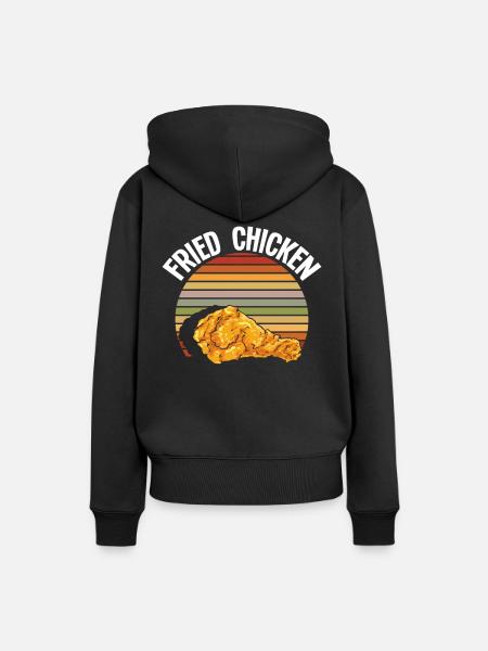 Fried Chicken Retro - Frauen Premium Bio Hoodie - Schwarz