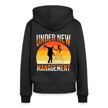 Sous une nouvelle direction - Sweat à capuche Premium bio Femme - noir - Dos - Julia (174cm)