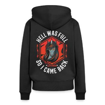 L’enfer était plein alors je suis revenu - Lifeerror - Sweat à capuche Premium bio Femme - noir - Dos - Julia (174cm)