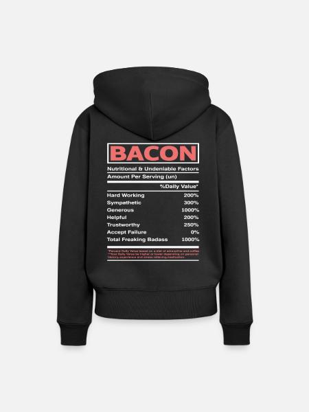 Speck Bacon Nährwerte - Frauen Premium Bio Hoodie - Schwarz