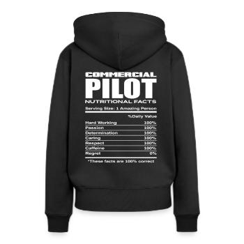 Profession de pilote professionnel - Sweat à capuche Premium bio Femme - noir - Dos - Julia (174cm)