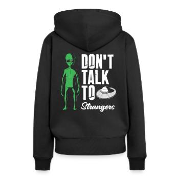 Aliens Aliens Alien - Frauen Premium Bio Hoodie - Schwarz - Hinten - Julia (174cm)