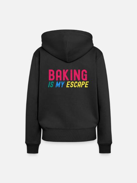 Backen ist meine Flucht - Frauen Premium Bio Hoodie - Schwarz
