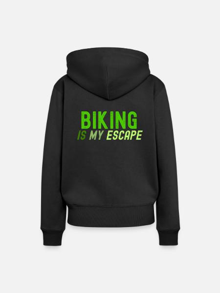 Radfahren ist meine Flucht - Frauen Premium Bio Hoodie - Schwarz