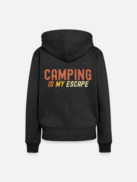 Camping ist meine Flucht - Frauen Premium Bio Hoodie - Schwarz
