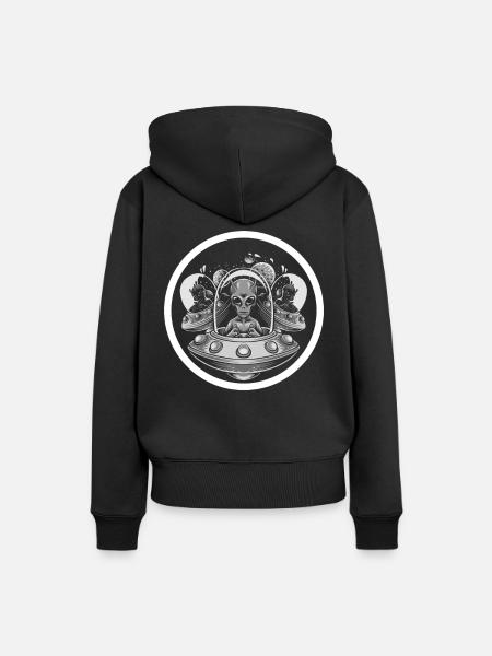Alien - Frauen Premium Bio Hoodie - Schwarz