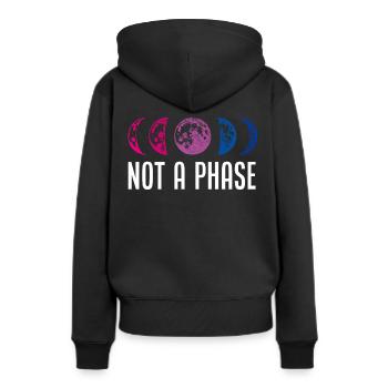 Bisexuell Phase - Frauen Premium Bio Hoodie - Schwarz - Hinten - Julia (174cm)