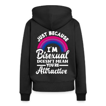 Bisexuel attrayant arc-en-ciel - Sweat à capuche Premium bio Femme - noir - Dos - Julia (174cm)