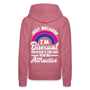 Bisexual Attractive Rainbow - Women’s Premium Organic Hoodie - mauve - Back - Isabella (175cm)
