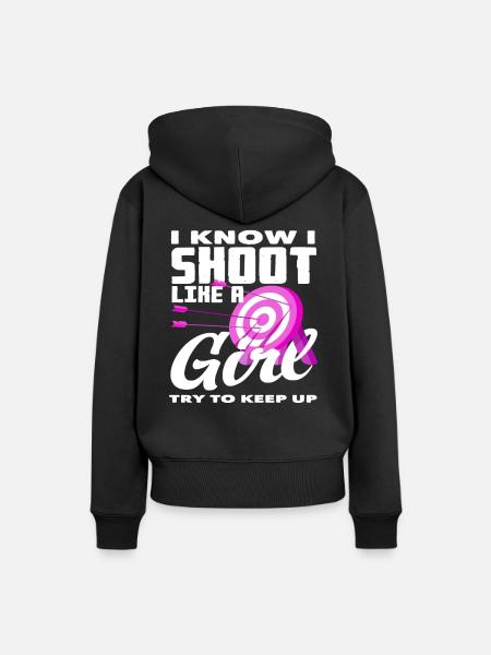 Frauen Bogenschützin Bogenschießen - Frauen Premium Bio Hoodie - Schwarz