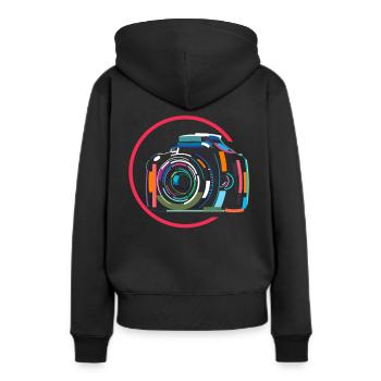 Photograph - Frauen Premium Bio Hoodie - Schwarz - Hinten - Julia (174cm)
