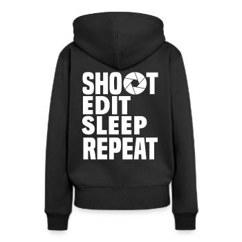 Photograph Beruf - Frauen Premium Bio Hoodie - Schwarz - Hinten - Julia (174cm)