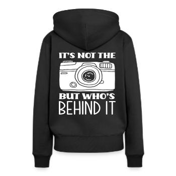 Photograph Erfahrung - Frauen Premium Bio Hoodie - Schwarz - Hinten - Julia (174cm)