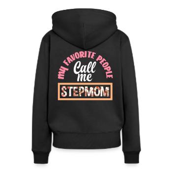 Belle-mère - Sweat à capuche Premium bio Femme - noir - Dos - Julia (174cm)