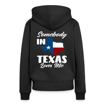 Amour texan - Sweat à capuche Premium bio Femme - noir - Dos - Julia (174cm)