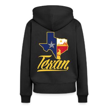Texas Texans - Sweat à capuche Premium bio Femme - noir - Dos - Julia (174cm)