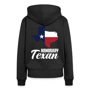 Texas Texaner Geschenk - Frauen Premium Bio Hoodie - Schwarz - Hinten - Julia (174cm)