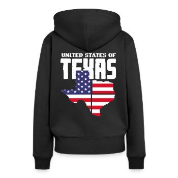 Stolzes Texaner Texas - Frauen Premium Bio Hoodie - Schwarz - Hinten - Julia (174cm)