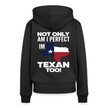 Texas Perfekt Texaner - Frauen Premium Bio Hoodie - Schwarz - Hinten - Julia (174cm)