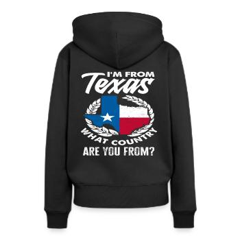Texans d’origine texane - Sweat à capuche Premium bio Femme - noir - Dos - Julia (174cm)