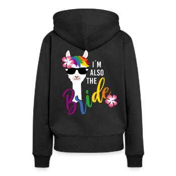 LGBT also bride Lama bachelorette party bachelorette party - Women’s Premium Organic Hoodie - black - Back - Julia (174cm)
