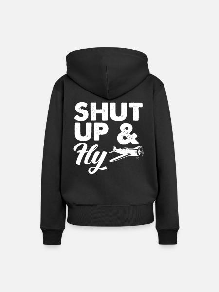 Pilot Fliegen Flugzeug Geschenk - Frauen Premium Bio Hoodie - Schwarz
